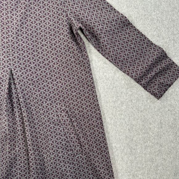 Tyler Boe Cowl Neck Shift Dress Women's Small Purple Gray 3/4 Sleeve Pockets - Picture 4 of 8